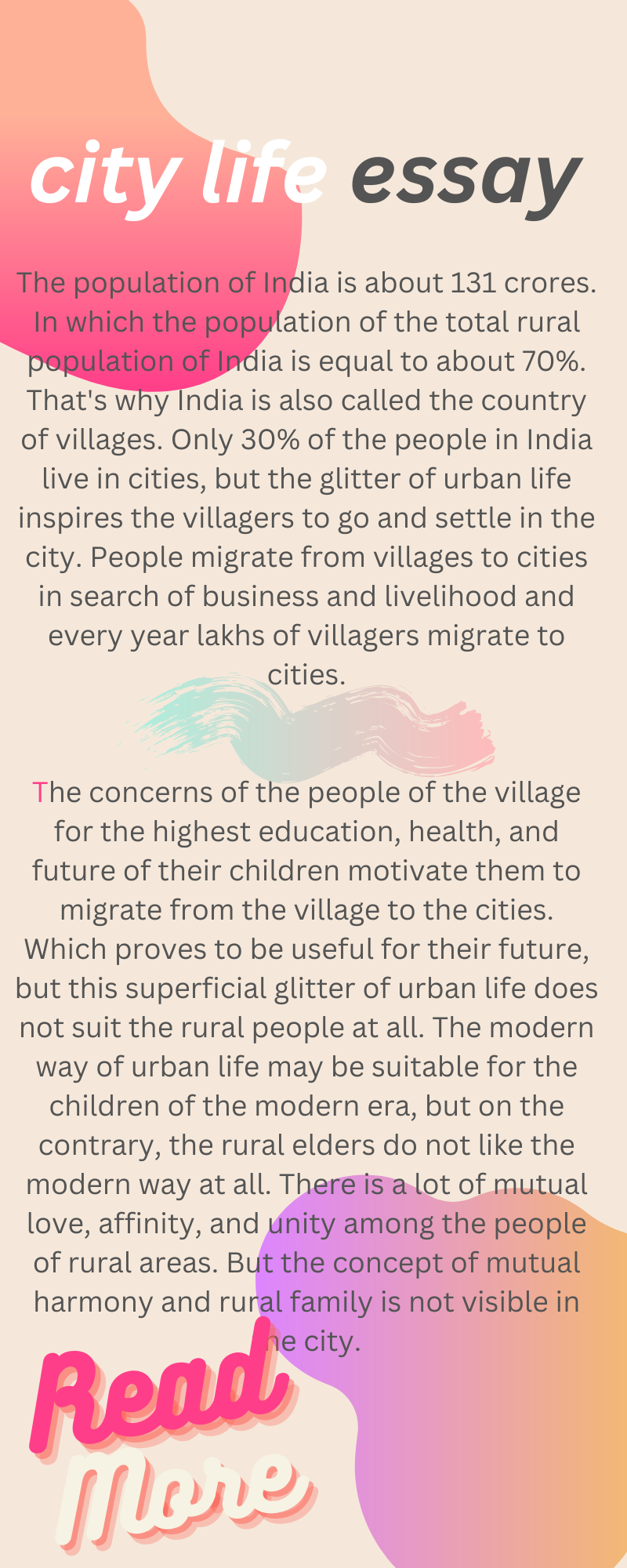 why city life is better than village life